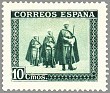 Spain 1938 Army 10 CTS Green Edifil 849H. España 849h. Uploaded by susofe